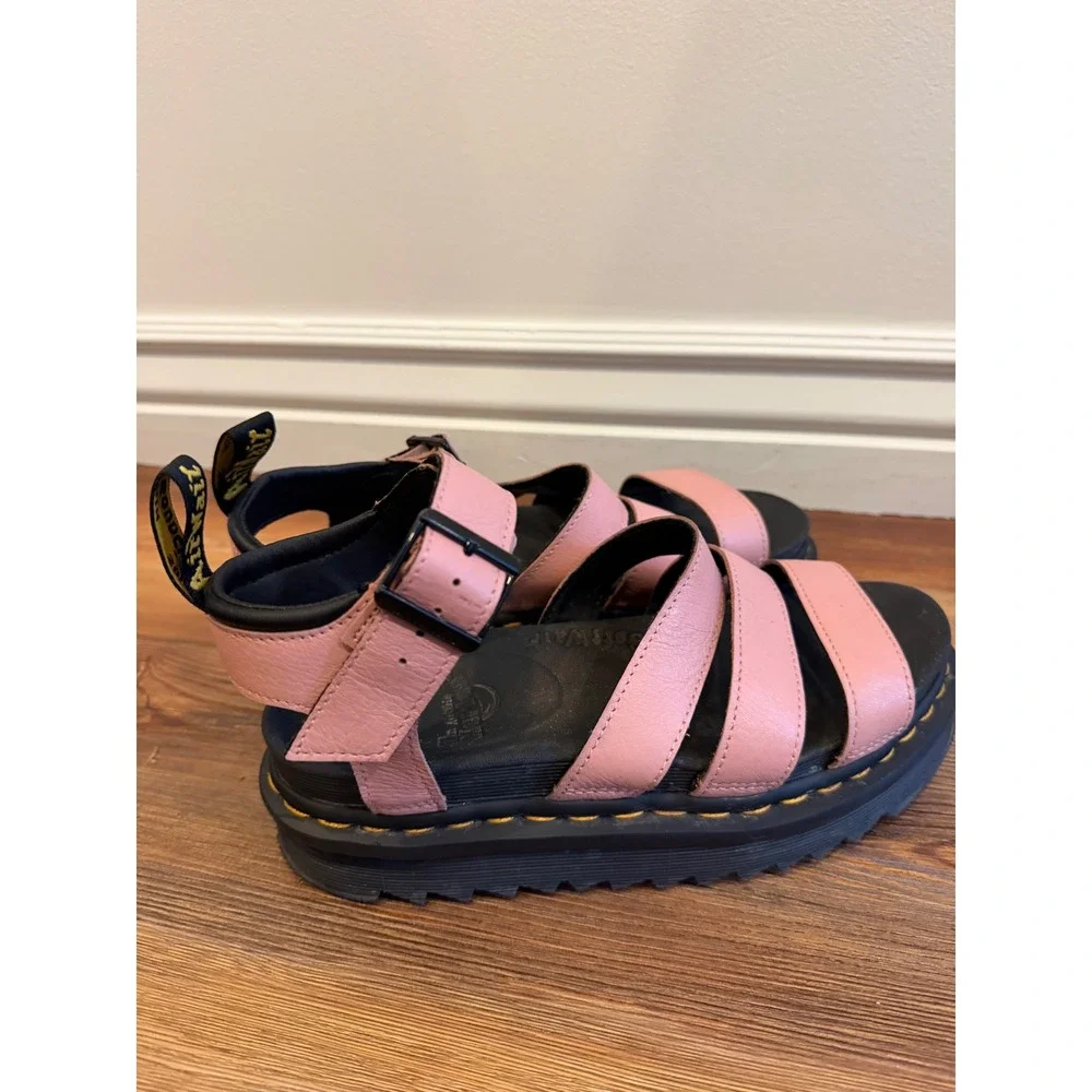 Dr. Martens Blaire Mallow Pink Leather Platform Gladiator Sandals Womens 7